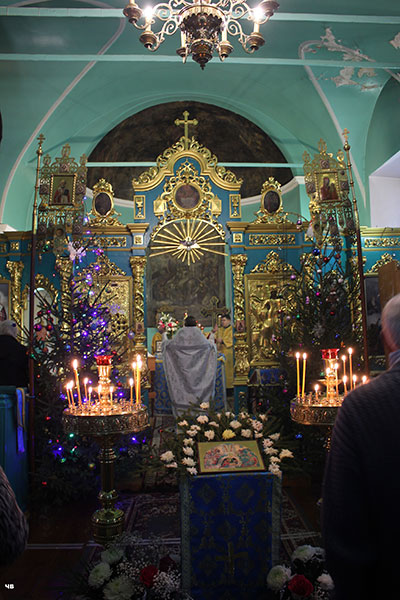Рождественская служба прошла в Спасо-Георгиевском храме село Млево  Удомельского благочиния. 