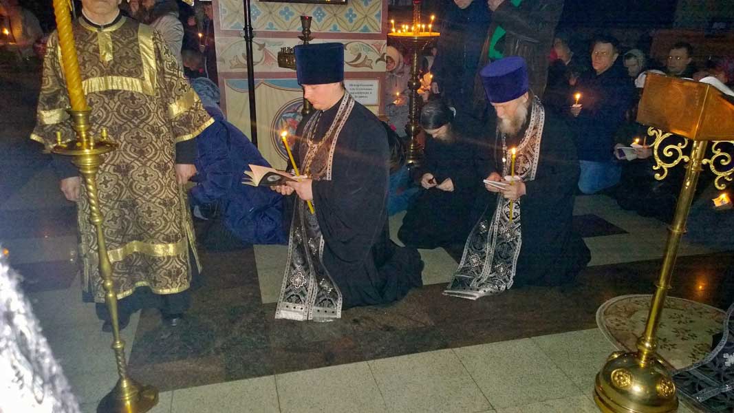 В Князь-Владимирском соборе завершилось чтение покаянного канона Свт. Андрея Критского на 1-й седмице Великого поста.